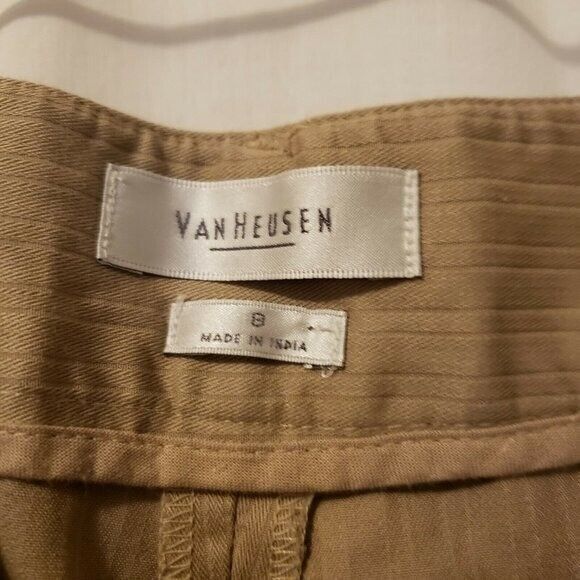 Van Heusen Womens Size 8 Tan Solid Capri Khaki Pants - Picture 5 of 10